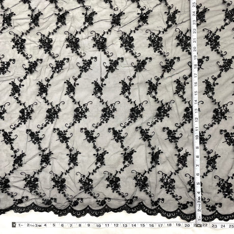 Beaded Embroidered Lace Mesh