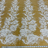 Beaded Lace Fabric on Polyester Net Mesh