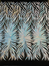 Phoenix Sequin Feather Polyester Fabric - Iridescent Flame Design, 54" Width (1 Yard)