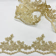 Embroidered Corded Lace Trim 4"