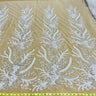 1 Yard Beaded Lace Fabric Embroidered on 100% Polyester Net Mesh
