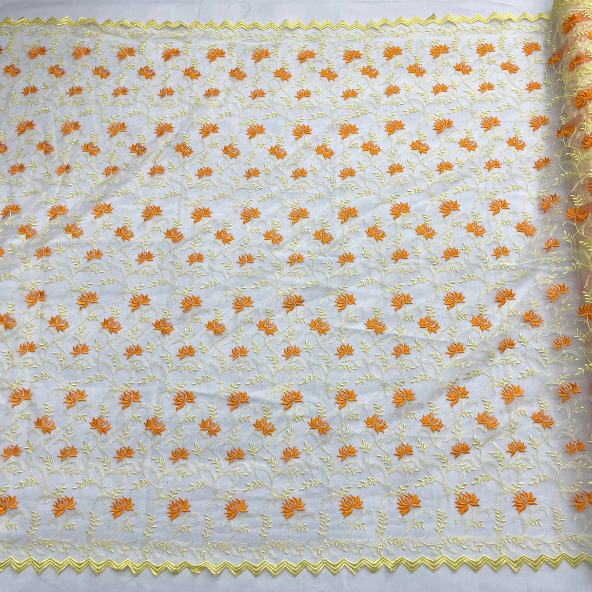 Embroidered Lace Mesh Fabric