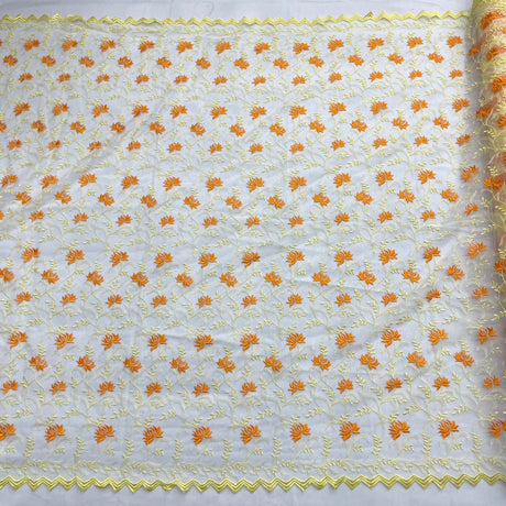 Embroidered Lace Mesh Fabric