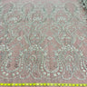 Beaded Lace Fabric on Polyester Net Mesh