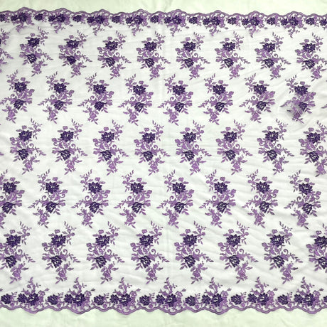 Corded Floral Lace Fabric Ivory