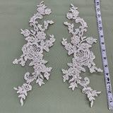 Beaded Floral Lace Applique