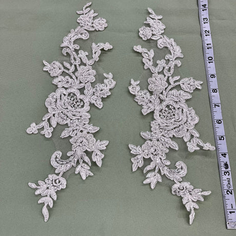 Beaded Floral Lace Applique