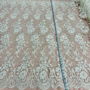 Beaded Corded Bridal Lace Fabric 53"