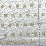 1 Yard Corded Bridal Lace Fabric Embroidered on 100% Polyester Net Mesh | Lace USA - 95575W - Lime Green - 52" Wide