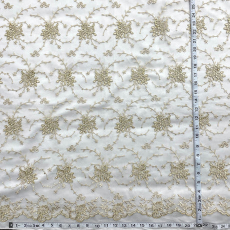 1 Yard Corded Bridal Lace Fabric Embroidered on 100% Polyester Net Mesh | Lace USA - 95575W - Lime Green - 52" Wide