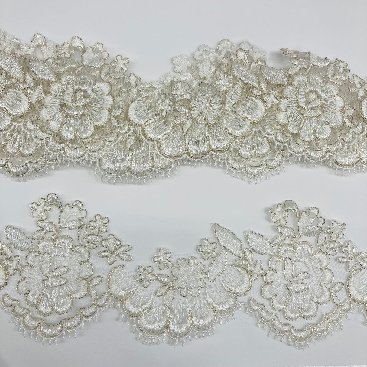 Corded Lace Trimming Embroidered Mesh