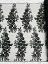Rosa 3D Floral Design With Rhinestones Polyester Fabric - 3D Floral Embroidered Mesh Lace, 54" Width (1 Yard)