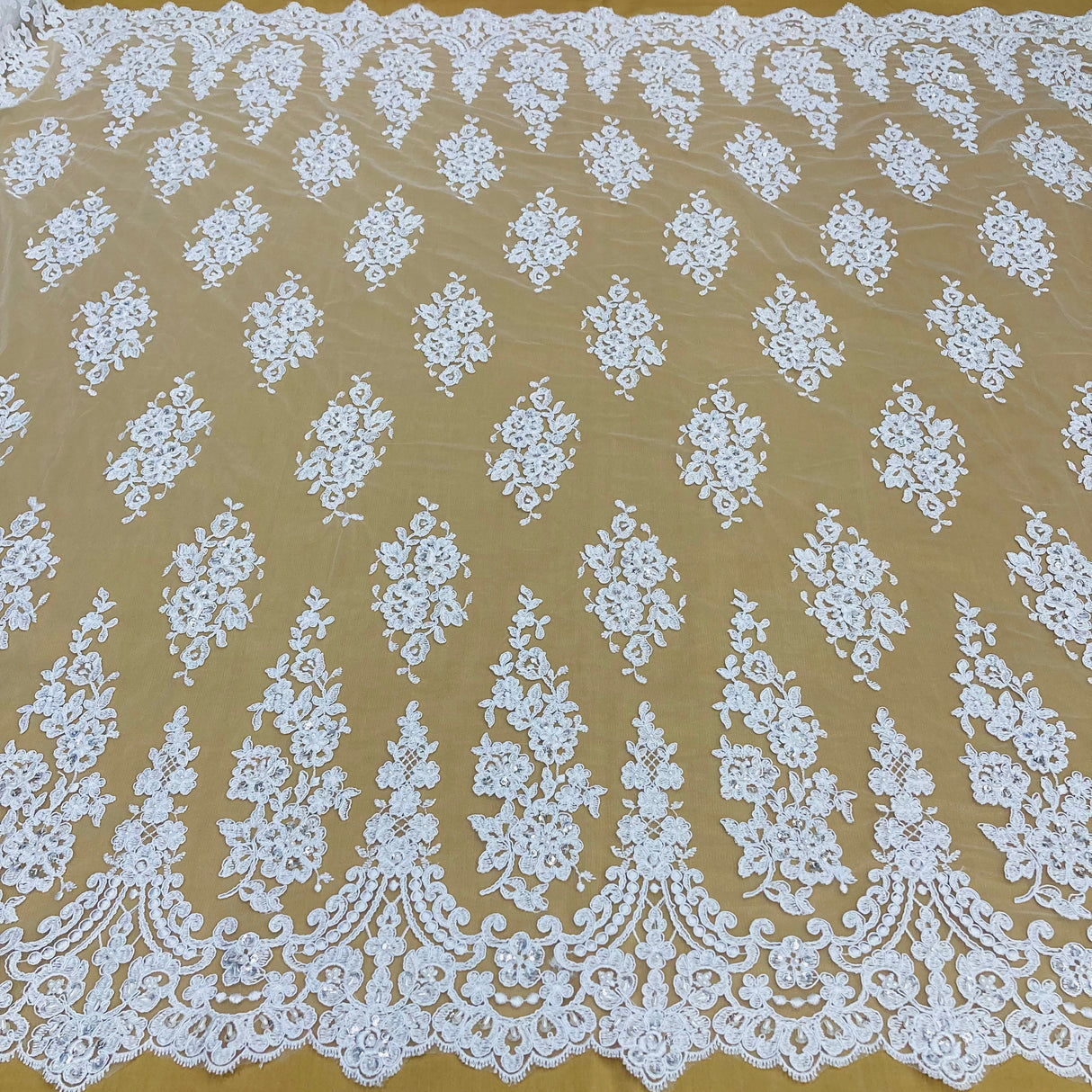 Beaded Corded Lace Fabric 52" Wide