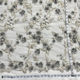 Beaded 3D Floral Lace Fabric