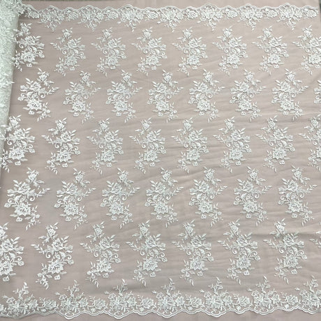 Corded Floral Lace Fabric 53" Wide