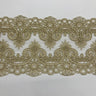 1 Yard Corded Double Sided Lace Trimming Embroidered on 100% Polyester Net Mesh 6.5? Wide