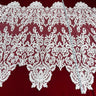 1 Yard Corded Bridal Lace Fabric Embroidered on Polyester Net Mesh