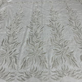 1 Yard Beaded & Corded Bridal Lace Fabric, 58" Wide Embroidered Polyester Net Mesh for Wedding, Evening & Quinceañera Dresses