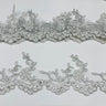 1 Yard Exquisite Beaded Corded Lace Trimming on Organza Net Mesh 3.25 Inch Width