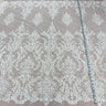 1 Yard Corded Bridal Lace Fabric Embroidered on Premium Polyester Mesh 52