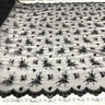 1 Yard Lace Beaded Fabric Fuchsia Polyester Net Mesh with Beads Pearls Sequins, 54 Inches Wide