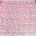 1 yarda de tela de encaje floral 3D con cuentas bordada en malla de alta costura para vestido, ancho de 49 pulgadas