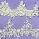 1 Yard Embroidered on 100% Polyester Net Mesh 6″ Wide Beaded & Corded Lace Trimming