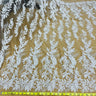 1 Yard Beaded Lace Fabric Embroidered on Polyester Net Mesh , 54" Wide Bridal & Evening Fabric