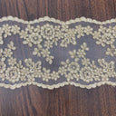 1 Yard Corded Double Sided Lace Trimming Embroidered on 100% Polyester Net Mesh 6″ Wide