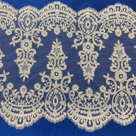1 Yard Corded Double Sided Lace Trimming 100% Polyester Net Mesh 13" Wide