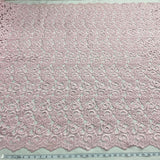 1 Yard Royal Beaded Corded Bridal Lace Fabric Embroidered on Premium Polyester Mesh 52