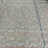 1 Yard Elegant Corded Bridal Lace Fabric Embroidered on Premium Polyester Mesh 53