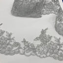 1 Yard Elegant Corded Lace Trimming Embroidered Polyester Net Mesh for Gowns 4.5 Inch Width
