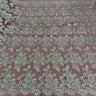 1 Yard Beaded & Corded Embroidered Bridal Lace Fabric, 100% Polyester Net Mesh, 52-54 inch Wide,