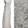 1 Yard Breathtaking White Beaded Sequined Lace Fabric on Net Mesh 54 inch Width