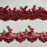 1 Yard Exquisite Beaded Corded Lace Trimming on Organza Net Mesh 3.25 Inch Width