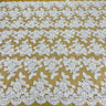 1 Yard Beaded & Corded Embroidered Bridal Lace Fabric, 100% Polyester Net Mesh, 52-54 inch Wide,