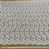 1 Yard Royal Beaded Corded Bridal Lace Fabric Embroidered on Premium Polyester Mesh 52