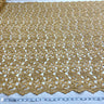 1 Yard Royal Beaded Corded Bridal Lace Fabric Embroidered on Premium Polyester Mesh 52