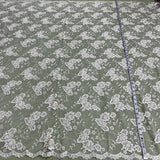 1 Yard Fuchsia Beaded Corded Lace Fabric Embroidered on Polyester Net Mesh 52 inch Width