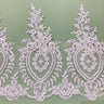 1 Yard Beaded & Corded Lace Trimming 13? Wide Embroidered on 100% Polyester Net Mesh
