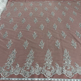 1 Yard Luxurious Beaded and Corded Bridal Lace Fabric for Wedding Dresses 54" Width