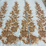 1 Yard Radiant Gold Beaded Lace Fabric Embroidered on Polyester Net Mesh 52 inch Width