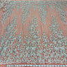 1 Yard Beaded & Corded Bridal Lace Fabric Embroidered on 100% Polyester Net Mesh | Lace USA - 97219W-HB - Silver - 51"