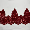 1 Yard Elegant Corded Floral Lace Trimming Embroidered on 100% Polyester Net Mesh for Wedding and Evening Dresses 6 Inch Width