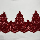 1 Yard Elegant Corded Floral Lace Trimming Embroidered on 100% Polyester Net Mesh for Wedding and Evening Dresses 6 Inch Width