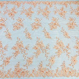 1 Yard Beaded Rhinestone 3D Floral Lace Fabric Embroidered Mesh Gown 52" Width