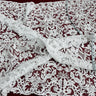 1 Yard Beaded Corded Bridal Lace Fabric on Polyester Net Mesh, 53" Wide, Elegant Embroidered Design