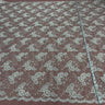 1 Yard Fuchsia Beaded Corded Lace Fabric Embroidered on Polyester Net Mesh 52 inch Width