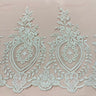 1 Yard Corded Lace Trimming Embroidered on 100% Polyester Net Mesh 13? Wide